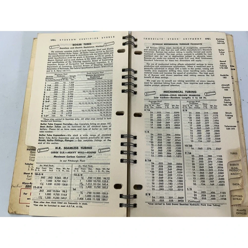 Ryerson Steels‎ 1953-1954 Steel Stock List Joseph T Ryerson & Son Inc